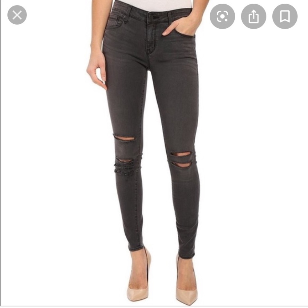 Parker Smith Gray Distressed Skinny Jeans